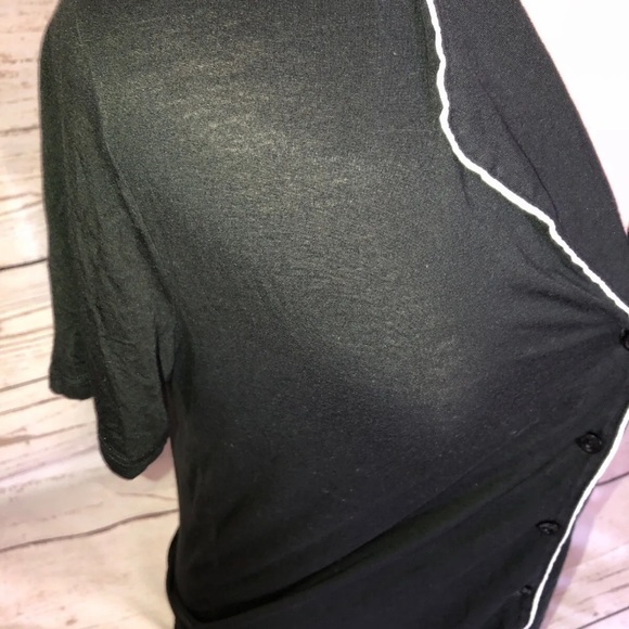 Victorias Secret Sleep Shirt Top Only Short Sleeve Soft Button Up Size XS BLack - Picture 5 of 9